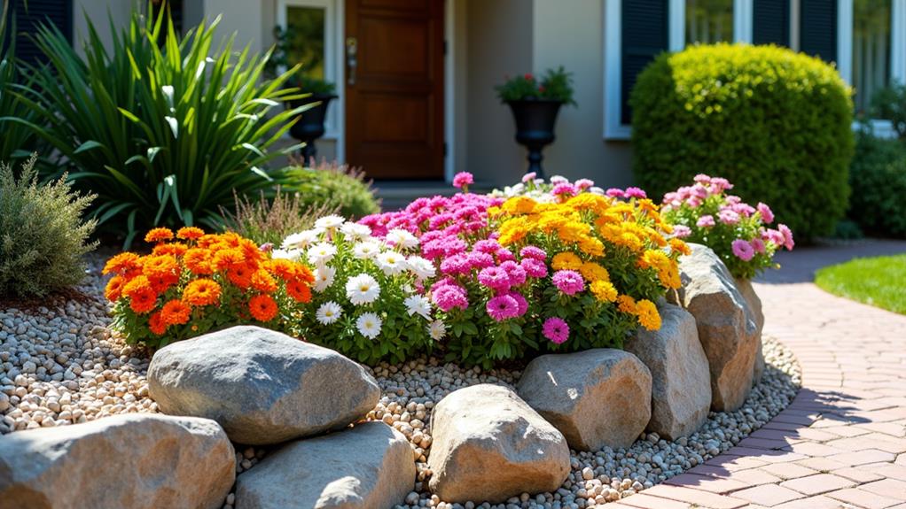 rock flower bed design