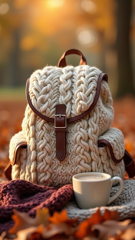 textured knit backpack design